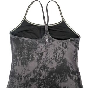 Lululemon Tank Top Women's Gray Black Abstract Athletic Workout